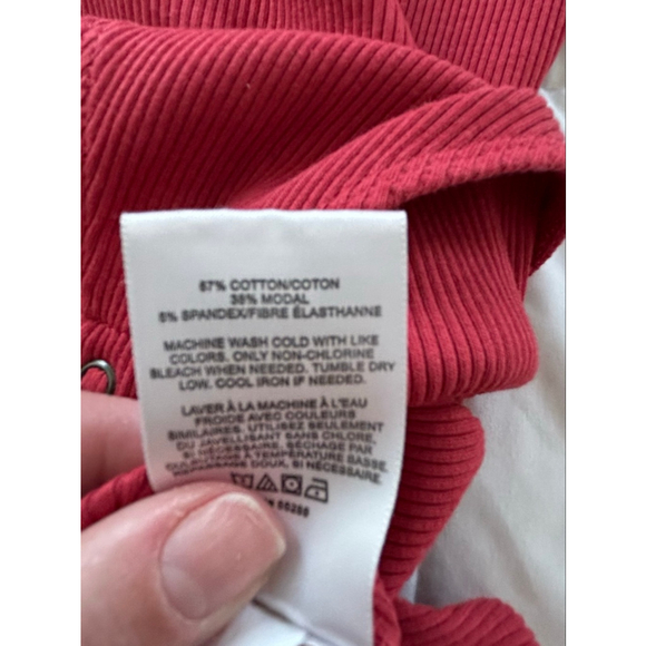 Women's Express Red Ribbed Short Sleeve Bodysuit S Y2K.  Valentine’s Day - Picture 4 of 8